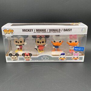 Funko Pop Disney 100 Mickey Minnie Donald Daisy 4 Pack Walmart Exclusive